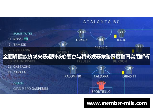 全面解读欧协联决赛规则核心要点与精彩观赛策略深度指南实用解析